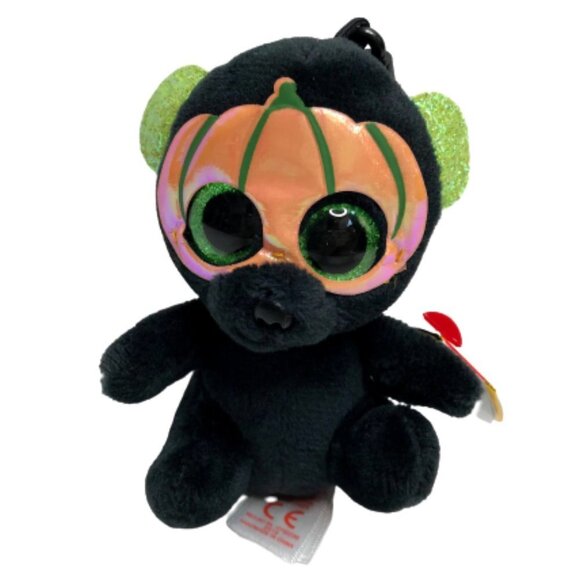 Ty Halloweenie Beanies Spirit Halloween Bear Mini Keychain Plush Pumpkin Mask - Picture 1 of 7